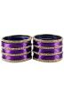 Purple and Golden Stone Studded Bangle Set