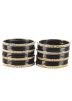 Stone Studded Black and Golden Bangle Set