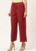 Maroon Readymade Schiffli Palazzo Pant