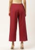 Maroon Readymade Schiffli Palazzo Pant