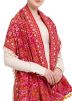 Red Thread Embroidered Dupatta In Cotton