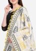 White Festive Wear Embroidered Dupatta In Cotton