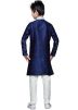 Readymade Navy Blue Art Silk Kids Kurta Pajama