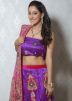 Purple Net Lehenga Choli With Dupatta