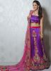 Purple Net Lehenga Choli With Dupatta