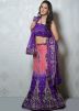 Purple Pink Shaded Net Lehenga Choli With Dupatta