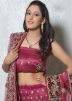 Maroon Net Lehenga Choli With Dupatta