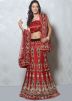 Red Net Lehenga Choli With Dupatta