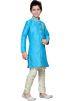 Readymade Turquoise Art Silk Kids Kurta Pajama