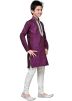 Readymade Purple Brocade Kids Kurta Pajama