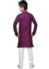 Readymade Purple Brocade Kids Kurta Pajama