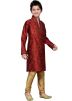 Readymade Maroon Art Silk Kids Kurta Pajama