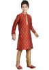 Readymade Red Art Silk Kids Kurta Pajama