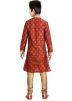 Readymade Red Art Silk Kids Kurta Pajama