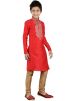 Readymade Red Art Silk Kids Kurta Pajama