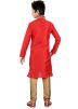 Readymade Red Art Silk Kids Kurta Pajama