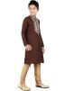 Readymade Brown Art Silk Kids Kurta Pajama