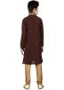 Readymade Brown Art Silk Kids Kurta Pajama