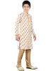 Readymade Off White Art Silk Kids Kurta Pajama