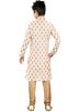 Readymade Off White Art Silk Kids Kurta Pajama