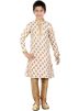 Readymade Off White Art Silk Kids Kurta Pajama