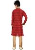 Readymade Red Art Silk Kids Kurta Pajama