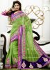 Designer Green Pure Cotton Saree With Blouse USA UK