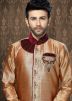 Readymade Beige Art Silk Indo Western Sherwani