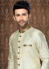 Readymade Offwhite Art Silk Indo Western Sherwani