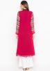 Pink Embroidered Slit Style Long Kurta With Palazzo