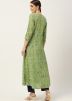 Green Floral Printed Readymade Cotton Kurti