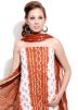 Off White and Orange Cotton Bandhej Salwar Kameez