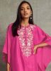 Pink Art Silk Kaftan Style Kurta Set