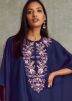 Blue Embroidered Kaftan Style Kurta Set