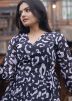 Black Readymade Digital Printed Georgette Kurta Palazzo Set