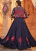 Blue Embroidered Navratri Skirt Set & Jacket