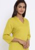 Yellow Readymade Kurta Set In Rayon