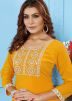 Yellow Embroidered Cotton Kurta Pant Set