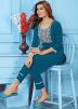 Blue Thread Embroidered Kurta With Pant