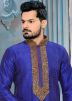 Readymade Royal Blue Art Silk Kurta Churidar Set