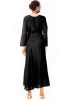 Black Hand Embroidered Cotton Silk Gown