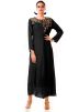 Black Hand Embroidered Cotton Silk Gown