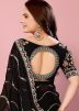 Black Embroidered Saree In Art Silk