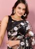 Black Embroidered Saree In Net