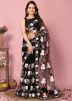 Black Embroidered Saree In Net