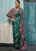 Green Bandhej Print Saree In Crape