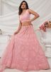 Pink Embroidered Lehenga Choli In Net