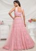 Pink Embroidered Lehenga Choli In Net