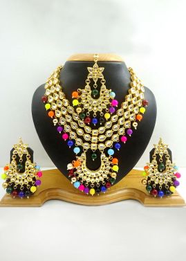 Multicolor Kudan Stone Studded Necklace