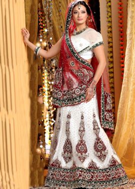 Designer Net White Lehenga Choli Online Shopping with Dupatta in USA